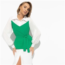 Блуза С высоты очарования (sexy green, с поясом)