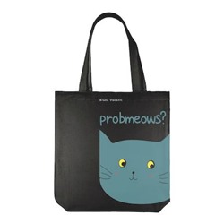 Сумка-шоппер 34х36 см BLACK "PROBMEOWS" 16-004-02/32 Bruno Visconti