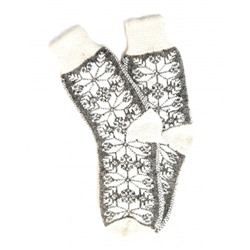 Носки женские шерстяные вязаные HV017 Снежинки