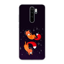 Силиконовый чехол Лисы космонавты на Xiaomi Redmi Note 8 Pro