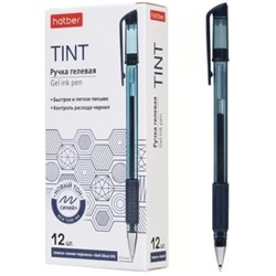 Ручка гелевая "Tint" темно-синяя 0.5 мм с резиновым грипом (083464) Хатбер